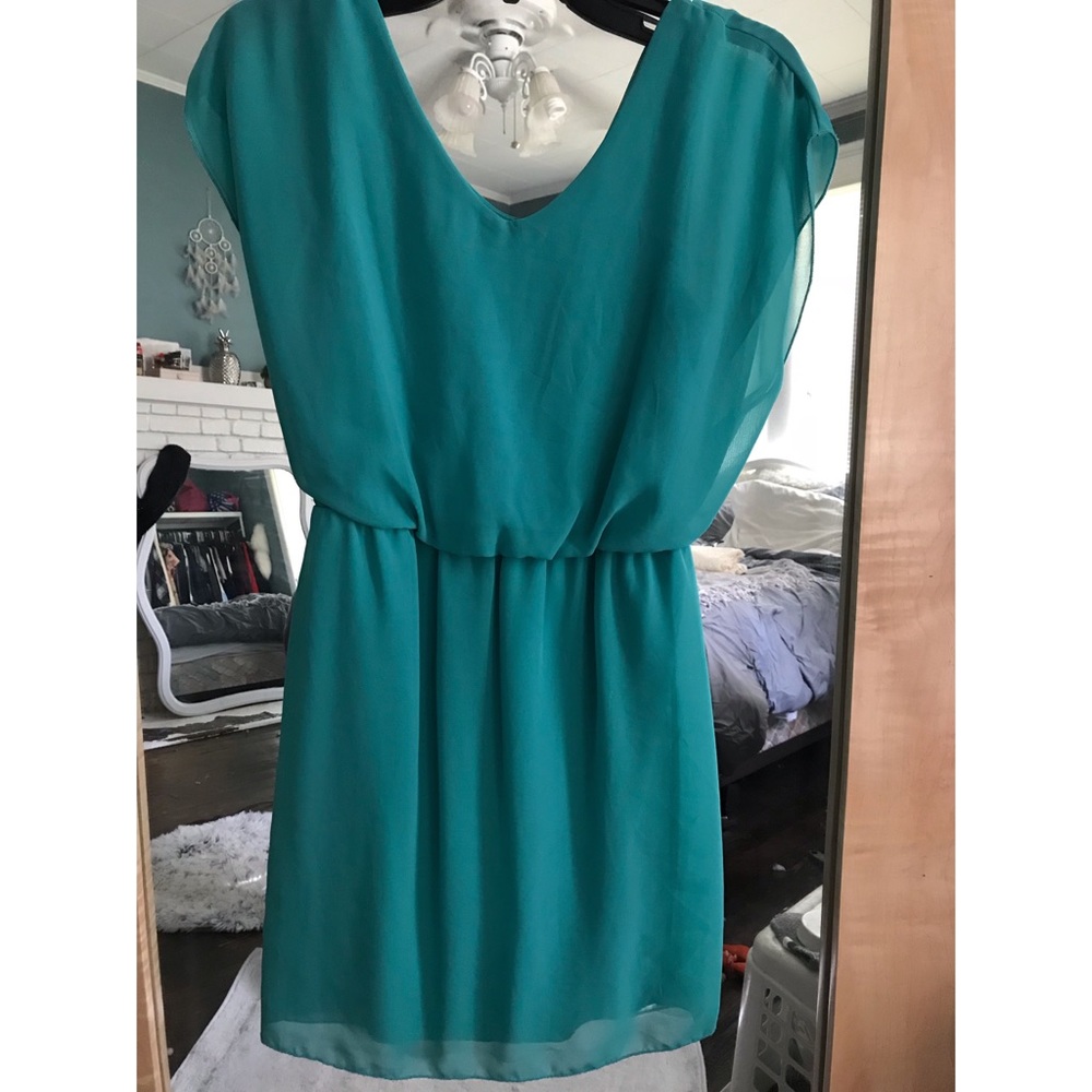 Green mini dress